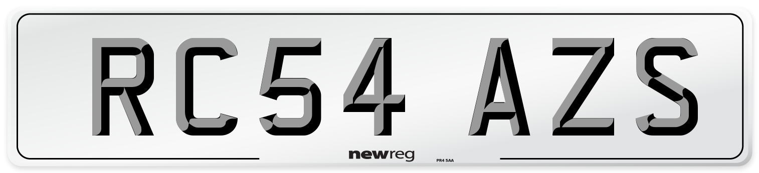 RC54 AZS Number Plate from New Reg